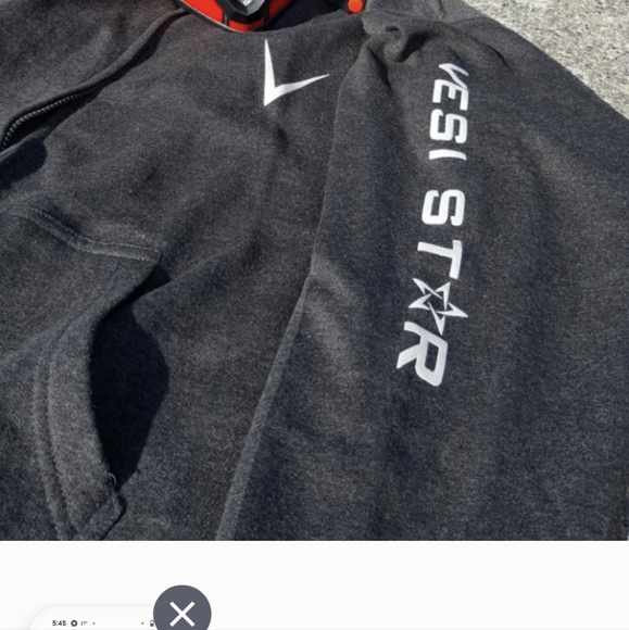 Vesi Star Cotton Hoodie, Zipper, Front Pockets - Picture 4 of 6